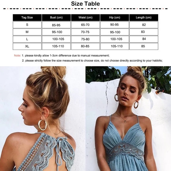 💮Blue Lace Boho Dress - Picture 8 of 8